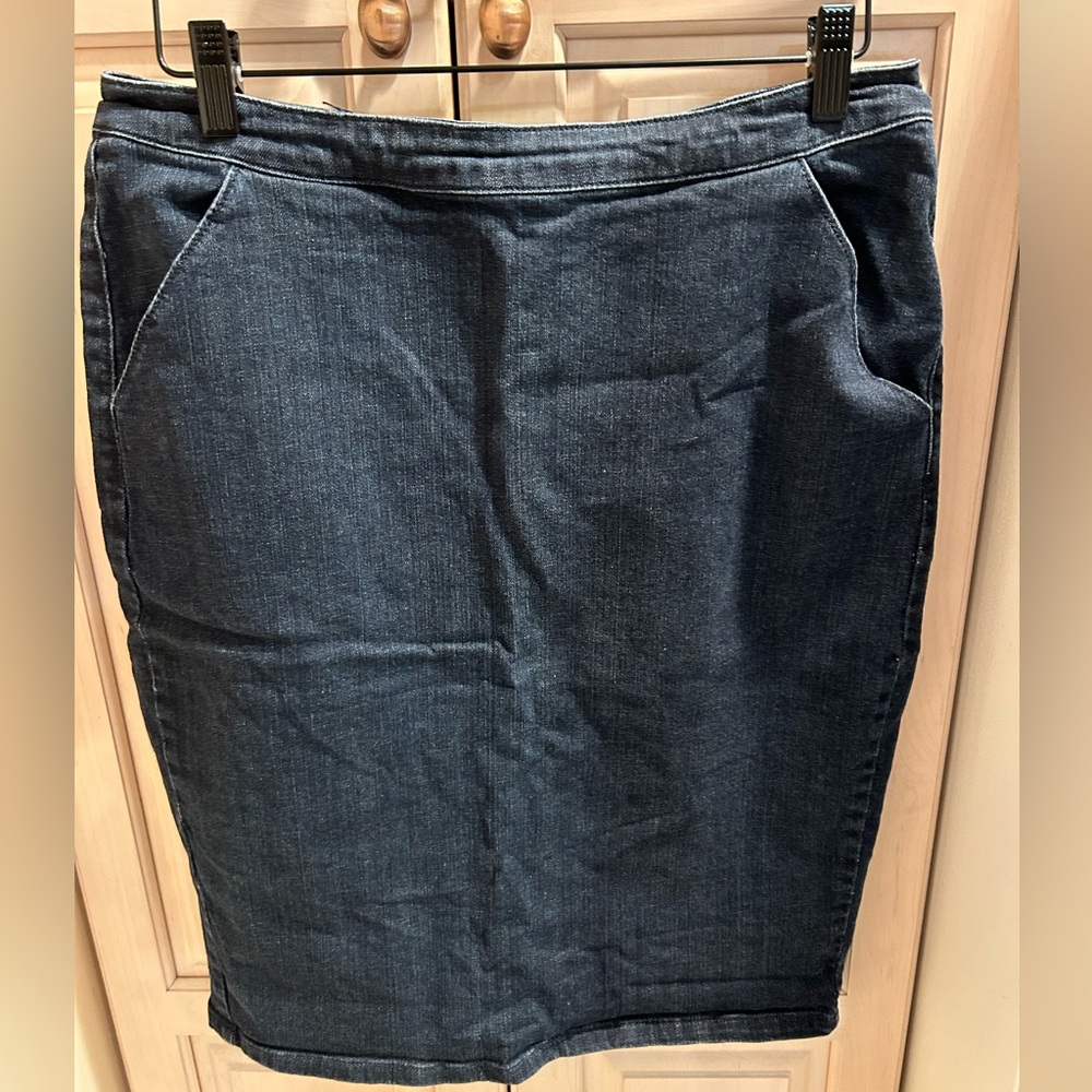 Cache Dark Blue Denim Skirt Size L New